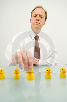 Businessman with Ducks