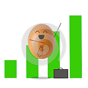 Businessman egg climbing graph , success concept