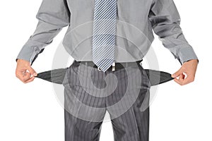 Businessman with empty pockets