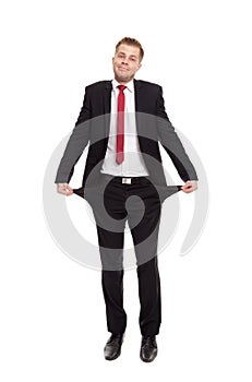 Businessman with empty pockets