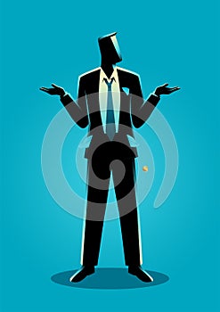 Businessman with empty pockets turned outward