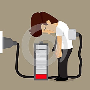 Businessman Energize. vector cartoon illustration