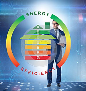 Businessman in energy efficiency concept