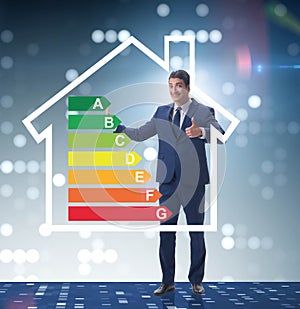 Businessman in energy efficiency concept