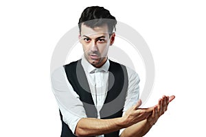 Businessman explaining