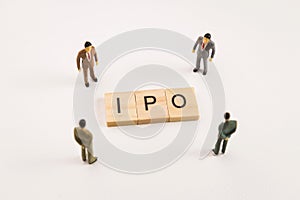 Businessman figures meeting on ipo conceptual photo