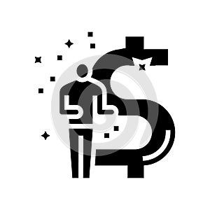 businessman financial freedom money glyph icon vector illustration