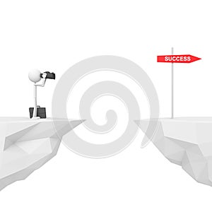 Businessman finding the way to success. 3D rendering