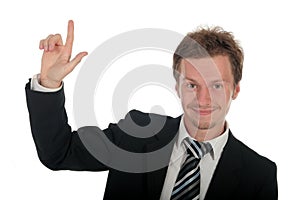 Businessman With Finger Pointing Up