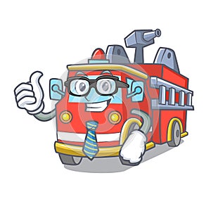 Businessman fire truck character cartoon