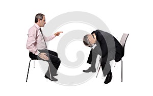 Businessman firing an employee photo