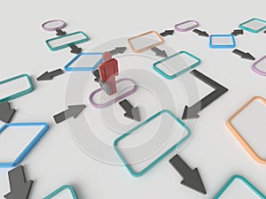 Businessman and Flow Chart Diagram Concept