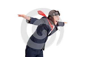 Businessman flying