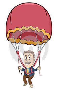 Businessman - Flying a parachute