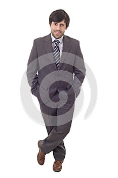 Businessman full body isolated photo