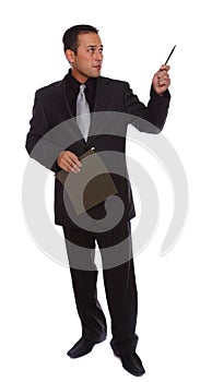 Businessman gesturing