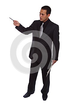 Businessman gesturing