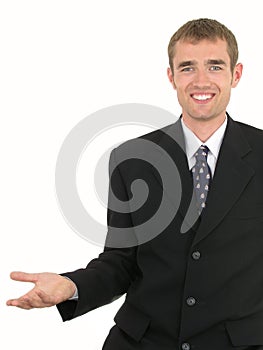 Businessman gesturing