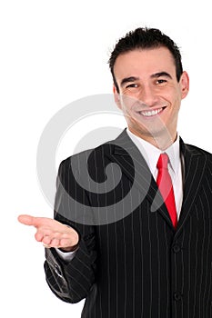 Businessman gesturing