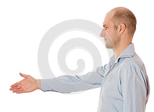 Businessman giving hand for handshake