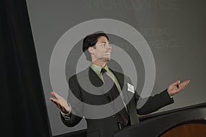 Businessman Giving A Lecture At Conference