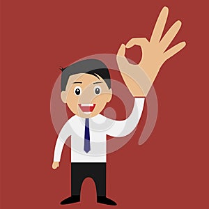 Businessman giving ok sign