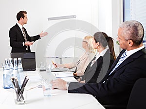 Businessman giving a presentation