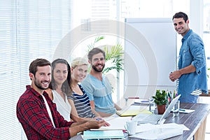 Businessman giving a presentation