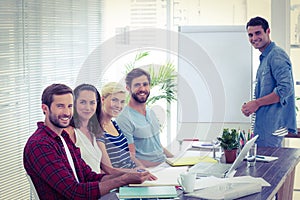 Businessman giving a presentation