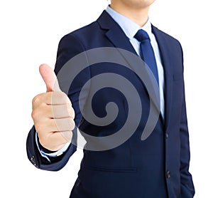 Businessman giving the thumb's up sign