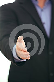 Businessman giving a thumbs up