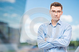 Businessman in glasses young and very successful