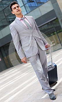 Businessman going to business trip
