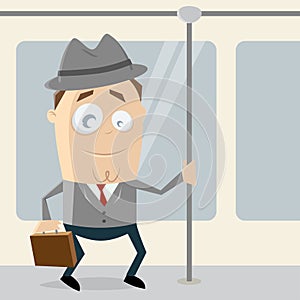 Businessman going by tram