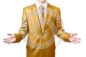 Emprendedor en dorado un traje 