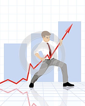 Businessman with graph