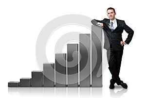 Businessman with a graphic