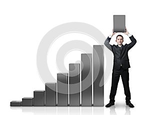 Businessman with a graphic