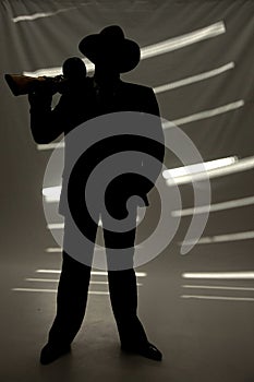 Businessman with a gun