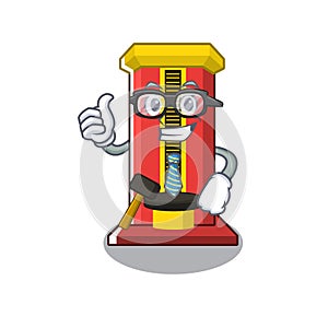 Businessman hammer game machine in the cartoon