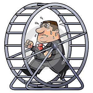 Businessman in a hamster wheel 2