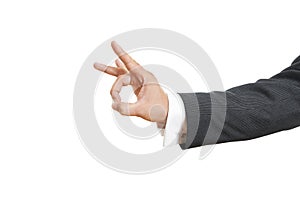 Businessman hand doing fillip