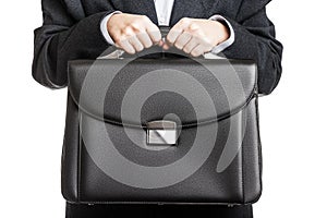 Businessman hand holding briefcase