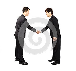Businessman hand shake and bow