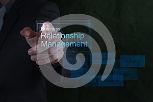 Businessman hand show business relationship management
