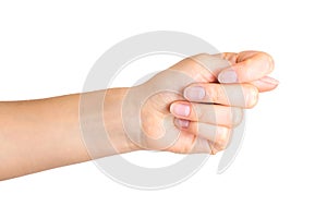 Businessman hand is showing a fico sign