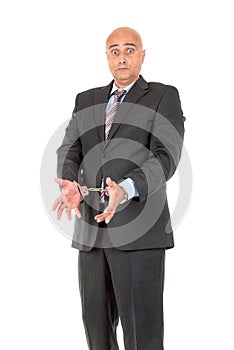 Businessman in handcuffs