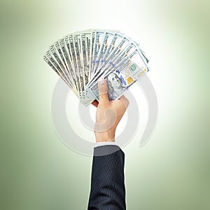 Businessman hands giving money,US dollar (USD) bills