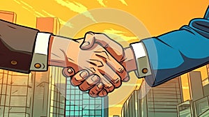 Businessman handshake for teamwork of business, successfully negotiate, partnership and business deal concept.