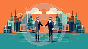 Businessman handshake for teamwork of business, successfully negotiate, partnership and business deal concept.